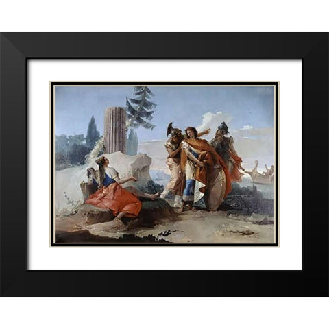 Armida Abandoned By Rinaldo Black Modern Wood Framed Art Print with Double Matting by Tiepolo, Giovanni Battista
