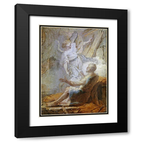 Liberation of Saint Peter Black Modern Wood Framed Art Print with Double Matting by Tiepolo, Giovanni Battista