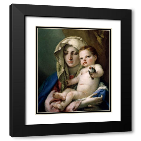 Madonna of the Goldfinch Black Modern Wood Framed Art Print with Double Matting by Tiepolo, Giovanni Battista