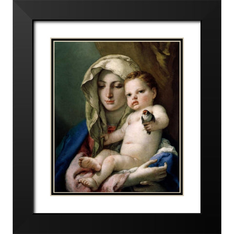 Madonna of the Goldfinch Black Modern Wood Framed Art Print with Double Matting by Tiepolo, Giovanni Battista