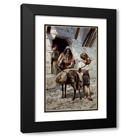 David Takes Saul The Presents From Jesse Black Modern Wood Framed Art Print with Double Matting by Tissot, James
