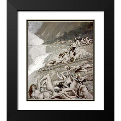 Deluge Black Modern Wood Framed Art Print with Double Matting by Tissot, James