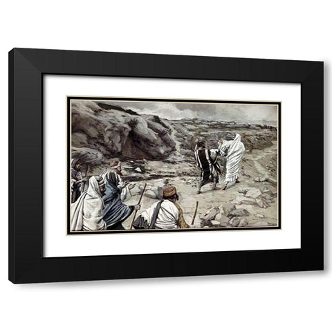 Get Thee Behind Me, Satan Black Modern Wood Framed Art Print with Double Matting by Tissot, James