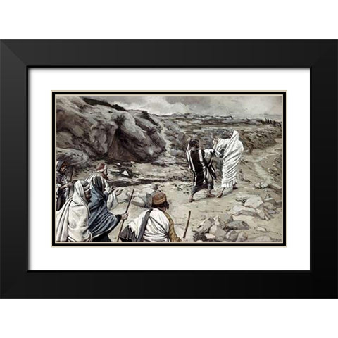 Get Thee Behind Me, Satan Black Modern Wood Framed Art Print with Double Matting by Tissot, James