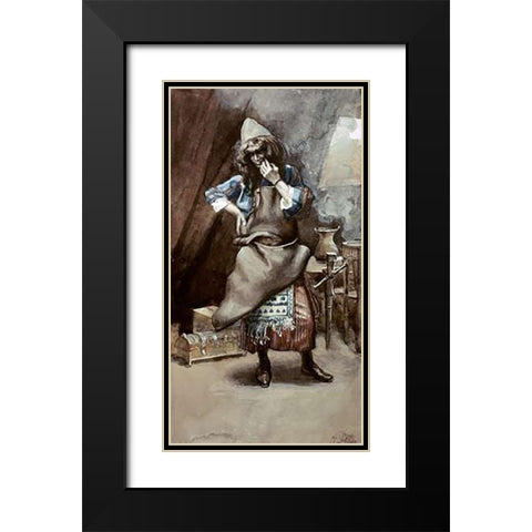 Goldsmith Black Modern Wood Framed Art Print with Double Matting by Tissot, James