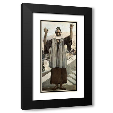 Habakkuk Black Modern Wood Framed Art Print with Double Matting by Tissot, James