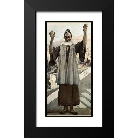 Habakkuk Black Modern Wood Framed Art Print with Double Matting by Tissot, James