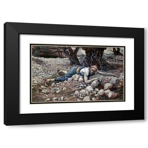 Hidden Treasure Black Modern Wood Framed Art Print with Double Matting by Tissot, James