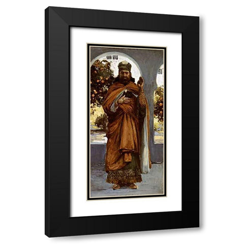 Zephaniah Black Modern Wood Framed Art Print with Double Matting by Tissot, James