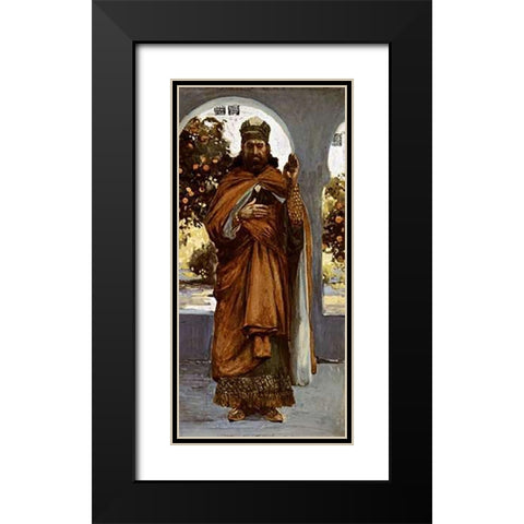 Zephaniah Black Modern Wood Framed Art Print with Double Matting by Tissot, James