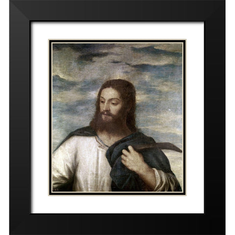 Our Saviour Black Modern Wood Framed Art Print with Double Matting by Titian