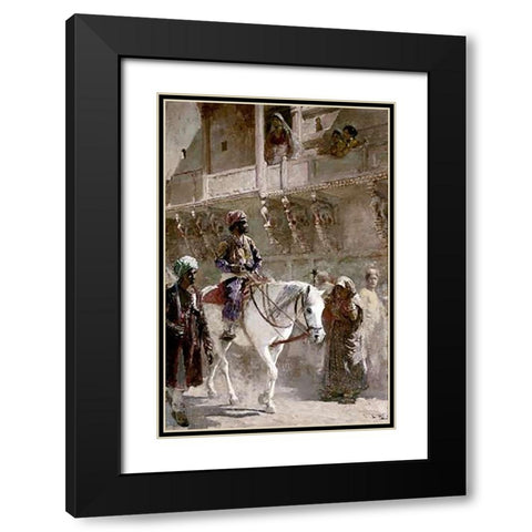 Triumphal Procession Black Modern Wood Framed Art Print with Double Matting by Weeks, Edwin Lord