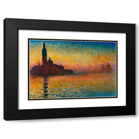 San Giorgio Maggiore Black Modern Wood Framed Art Print with Double Matting by Monet, Claude