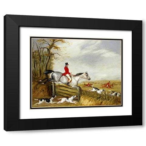 The Belvoir Hunt Black Modern Wood Framed Art Print with Double Matting by Alken, Henry Thomas