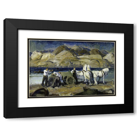 The Sand Team Black Modern Wood Framed Art Print with Double Matting by Bellows, George