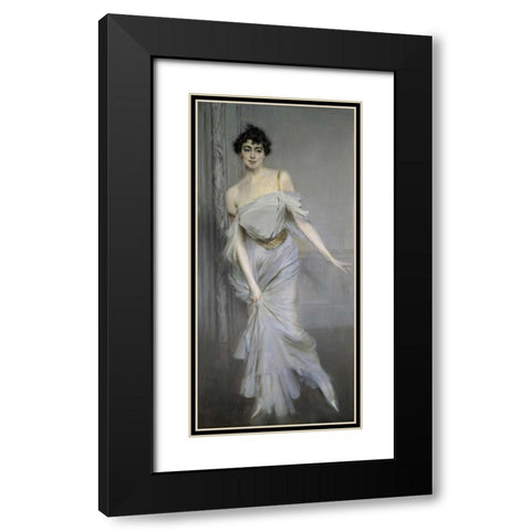 Madame Charles Max Black Modern Wood Framed Art Print with Double Matting by Boldini, Giovanni
