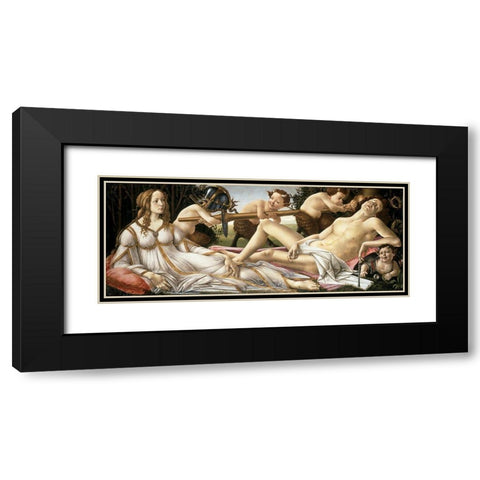 Venus and Mars Black Modern Wood Framed Art Print with Double Matting by Botticelli, Sandro