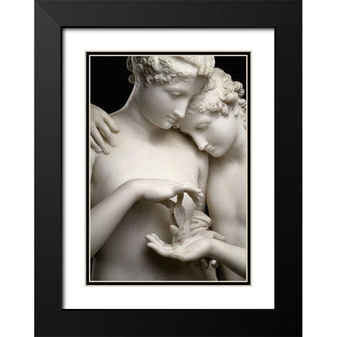 Cupid and Psyche - Detail Black Modern Wood Framed Art Print with Double Matting by Canova, Antonio