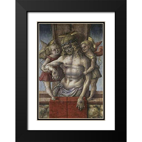 Lamentation Over The Dead Museumist with Two Angles Black Modern Wood Framed Art Print with Double Matting by Crivelli, Carlo