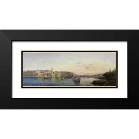Valetta Harbour, Malta; and Medina, Malta Black Modern Wood Framed Art Print with Double Matting by Galea, Luigi