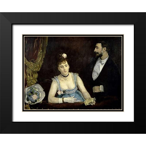 A Loge at the Theatre des Italiens Black Modern Wood Framed Art Print with Double Matting by Gonzales, Eva