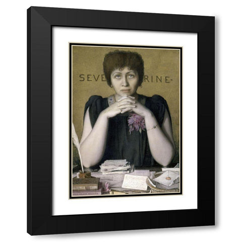 Madame Severine Black Modern Wood Framed Art Print with Double Matting by Hawkins, Louis Welden