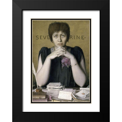 Madame Severine Black Modern Wood Framed Art Print with Double Matting by Hawkins, Louis Welden