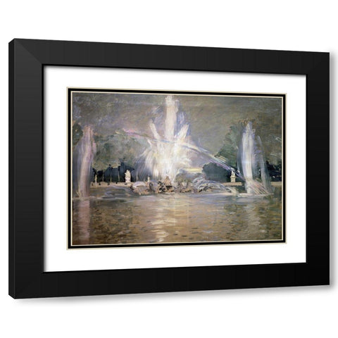 Great Waters in the Fountain Black Modern Wood Framed Art Print with Double Matting by Helleu, Paul Cesar