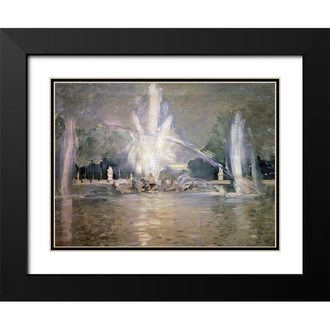 Great Waters in the Fountain Black Modern Wood Framed Art Print with Double Matting by Helleu, Paul Cesar