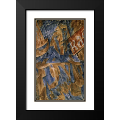 Lady in a Cafe Black Modern Wood Framed Art Print with Double Matting by Le Dantyu, M.