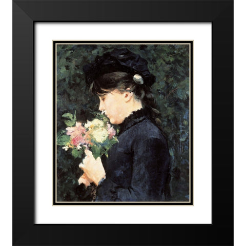 Portrait of Eleonora Tommasi C. Black Modern Wood Framed Art Print with Double Matting by Lega, Silvestro