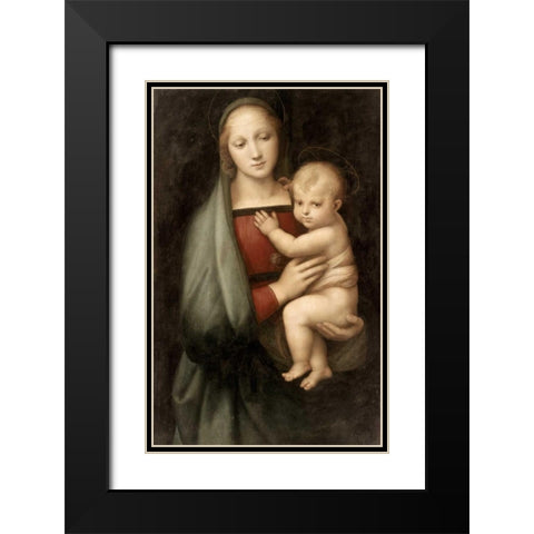 Madonna and Child Black Modern Wood Framed Art Print with Double Matting by Lippi, Filippo