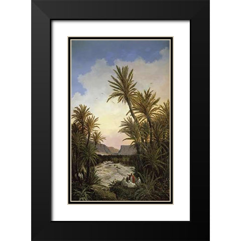 The Gorge of El Kantara Black Modern Wood Framed Art Print with Double Matting by Lucy, Adrian