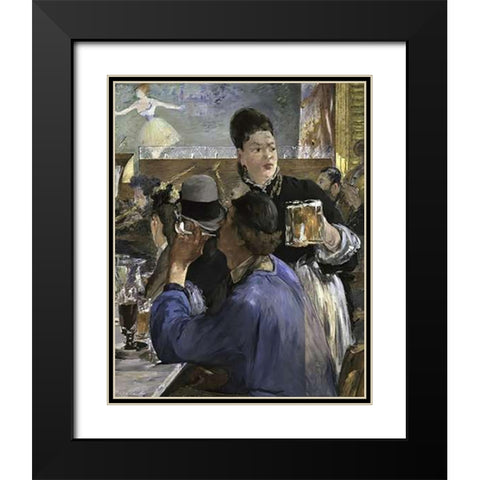 Corner of a Cafe Concert Black Modern Wood Framed Art Print with Double Matting by Manet, Edouard
