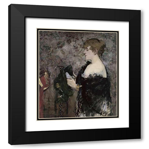 The Milliner Black Modern Wood Framed Art Print with Double Matting by Manet, Edouard