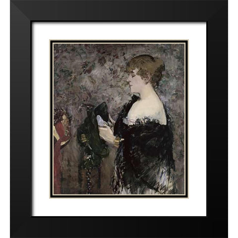 The Milliner Black Modern Wood Framed Art Print with Double Matting by Manet, Edouard