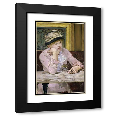 The Plum Black Modern Wood Framed Art Print with Double Matting by Manet, Edouard