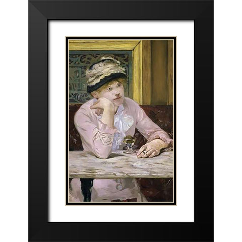 The Plum Black Modern Wood Framed Art Print with Double Matting by Manet, Edouard