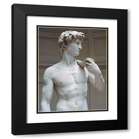 David (Detail I) Black Modern Wood Framed Art Print with Double Matting by Michelangelo