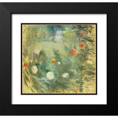 Nourrice Au Fond DUn Jardin Black Modern Wood Framed Art Print with Double Matting by Morisot, Berthe