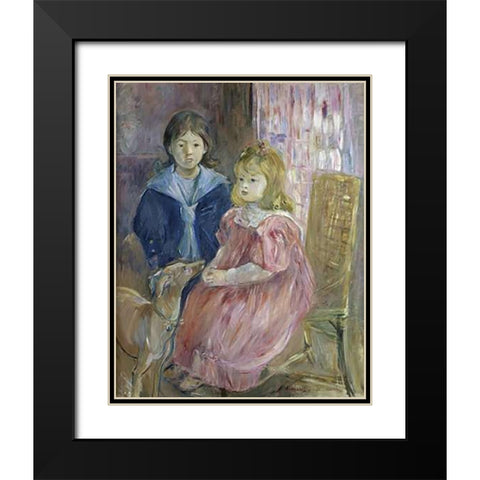 The Gabriel Children Black Modern Wood Framed Art Print with Double Matting by Morisot, Berthe