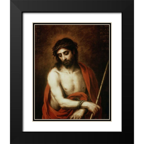 Ecce Homo Bartolom Black Modern Wood Framed Art Print with Double Matting by Murillo, Bartolome Esteban
