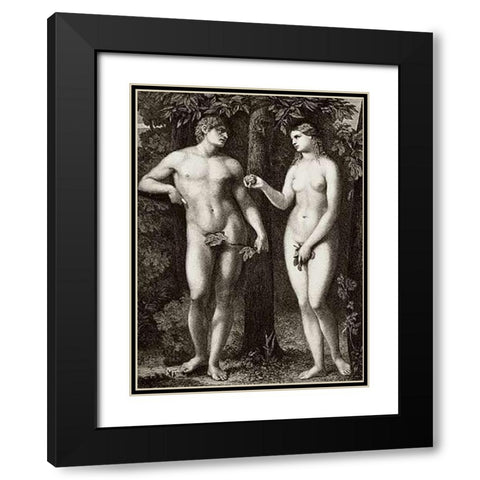 The Fall Black Modern Wood Framed Art Print with Double Matting by Palma, Jacopo il Vecchio
