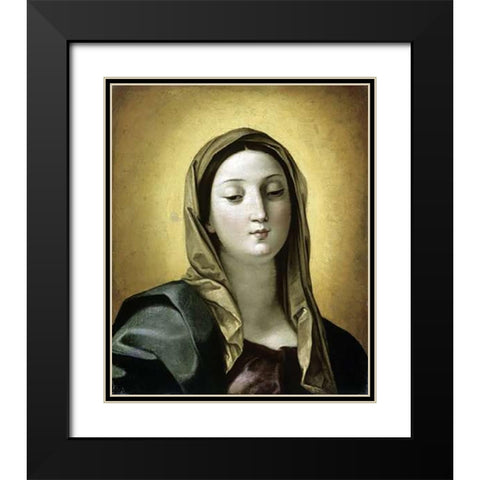 Madonna Black Modern Wood Framed Art Print with Double Matting by Reni, Guido