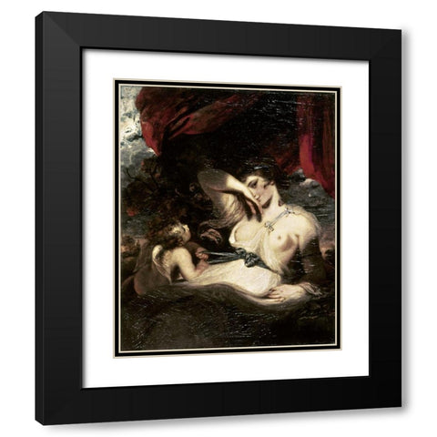 Venus and Amor Black Modern Wood Framed Art Print with Double Matting by Reynolds, Joshua