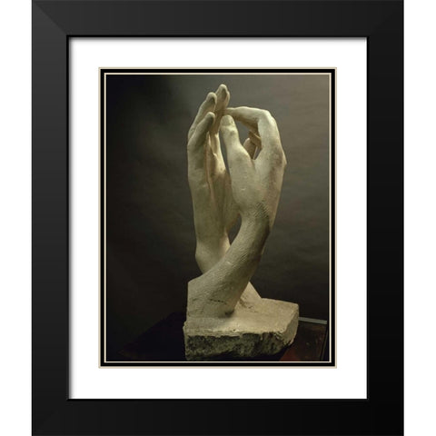 The Cathedral, 1908 Black Modern Wood Framed Art Print with Double Matting by Rodin, Auguste