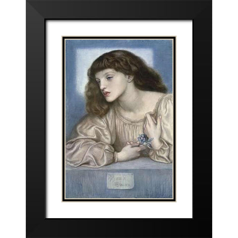 May Morris Black Modern Wood Framed Art Print with Double Matting by Rossetti, Dante Gabriel