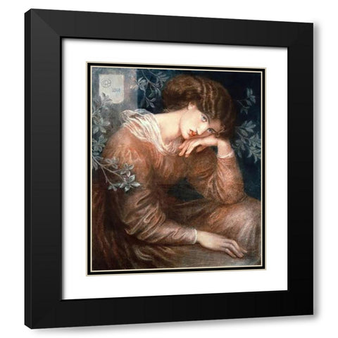 Reverie Black Modern Wood Framed Art Print with Double Matting by Rossetti, Dante Gabriel