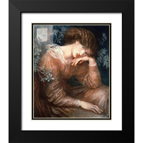 Reverie Black Modern Wood Framed Art Print with Double Matting by Rossetti, Dante Gabriel
