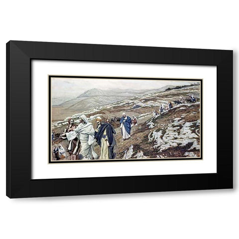 Jesus On His Way to Galilee Black Modern Wood Framed Art Print with Double Matting by Tissot, James